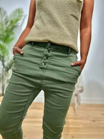 Jeans Baggy DASSEL Verde Militar