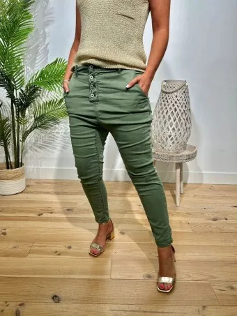 Jeans Baggy DASSEL Verde Militar