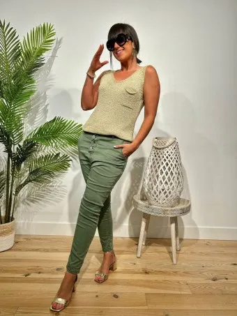 Jeans Baggy DASSEL Verde Militar
