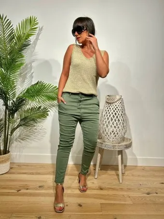 Jeans Baggy DASSEL Verde Militar