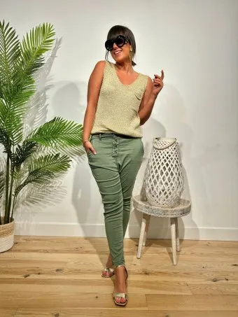 Jeans Baggy DASSEL Verde Militar