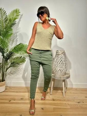 Jeans Baggy DASSEL Verde Militar