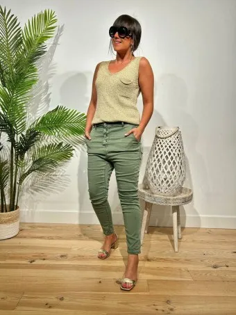 Jeans Baggy DASSEL Verde Militar