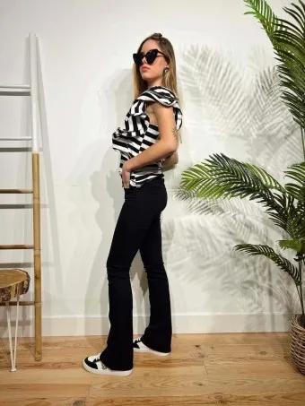 Jeans Push Up Campana VOKE Negro