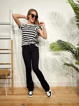 Jeans Push Up Campana VOKE Negro