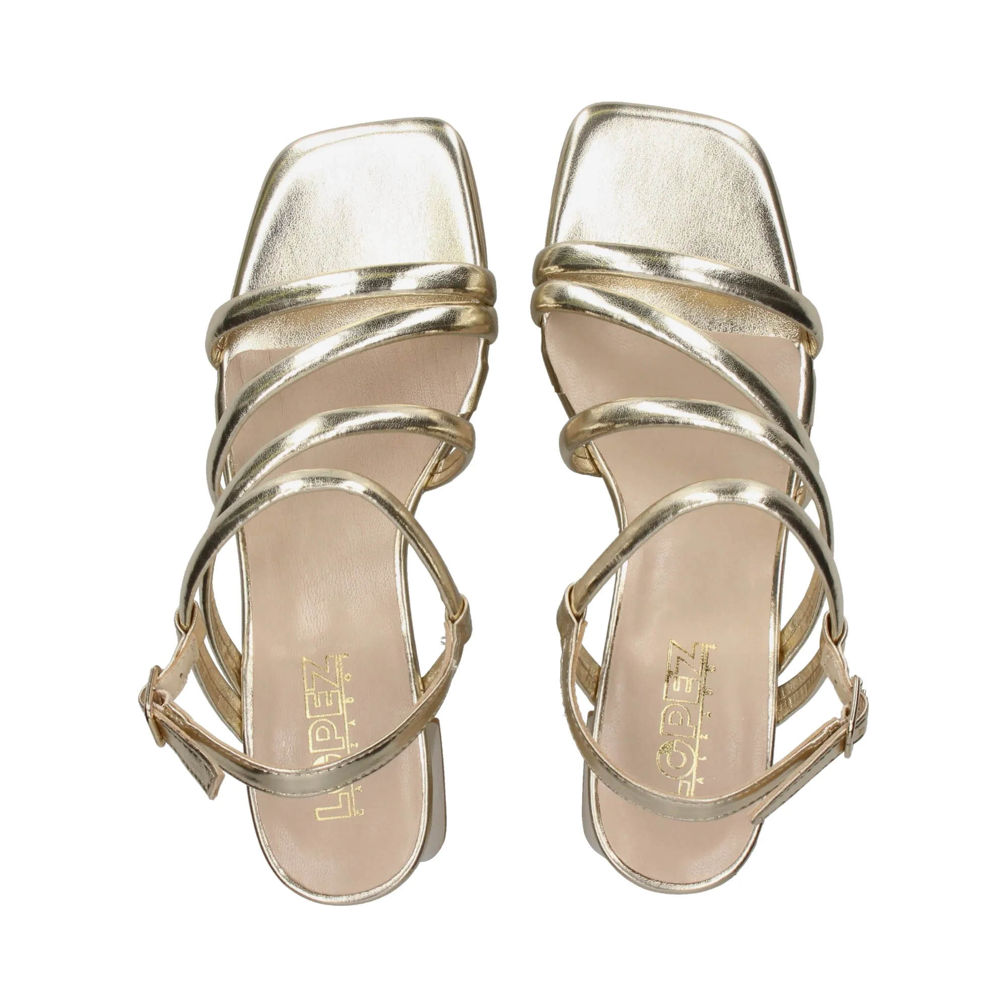 LÓPEZ Sandalias con tacón de Mujer PLATINO