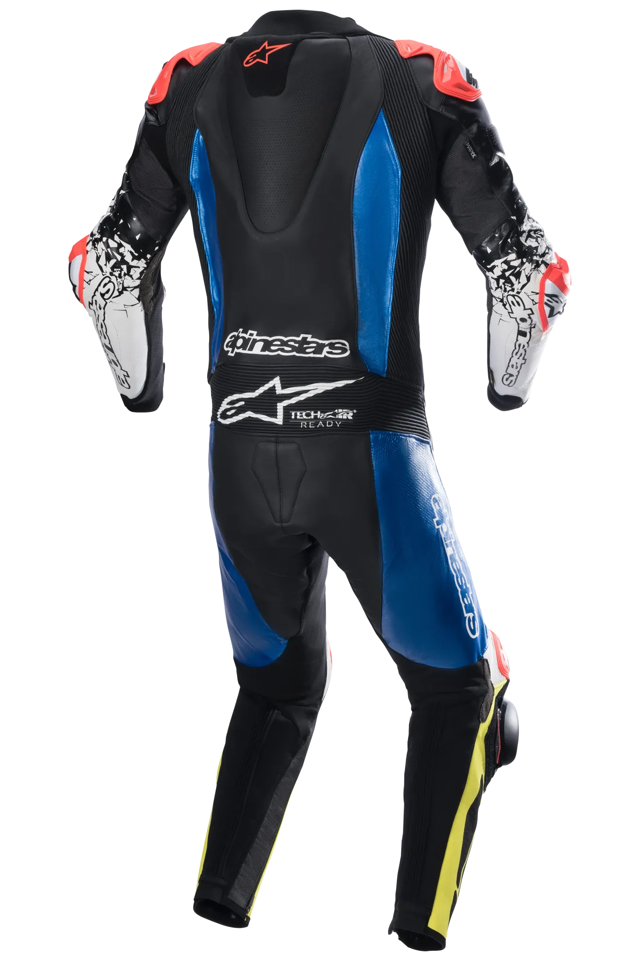 MONO DE CUERO ALPINESTARS GP TECH V4 NEGROAZULAMARILLO FLUO  