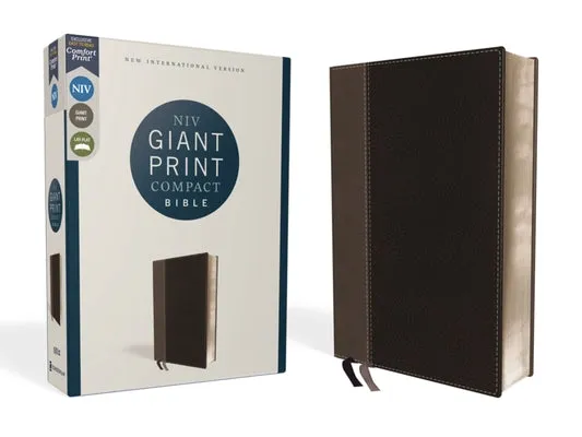 Niv, Giant Print Compact Bible, Leathersoft, Black, Red Letter Edition, Comfort Print