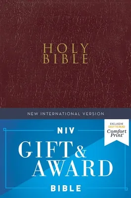 NIV, GIFT AND AWARD BIBLE, LEATHERLOOK, BURGUNDY, RED LETTER EDITION, COMFORT PRINT