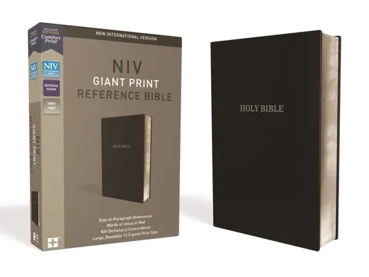 NIV, REFERENCE BIBLE, GIANT PRINT, LEATHERLOOK, BLACK, RED LETTER EDITION, COMFORT PRINT