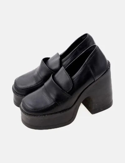 NoName Mocasín negro tacón plataforma