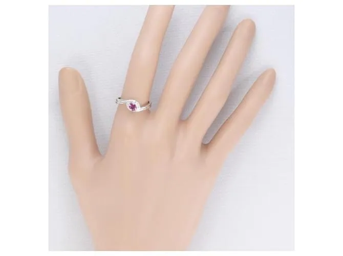 Otras joyas & Other Stories Anillo de platino PT850 con rubí y diamante en excelente estado Plata 