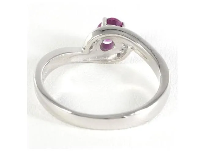 Otras joyas & Other Stories Anillo de platino PT850 con rubí y diamante en excelente estado Plata 
