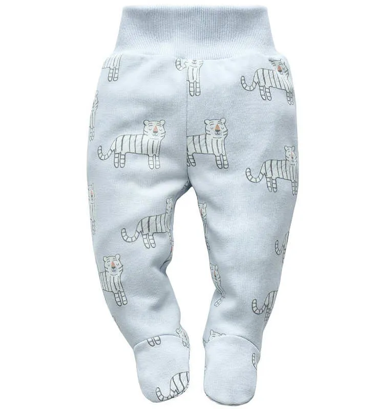 Pantalón con pies azul para bebé colección Wild Animals
