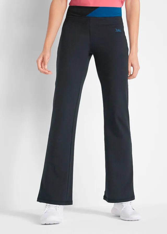 PANTALóN DE ALGODóN ACAMPANADO NEGROAZUL GENCIANA