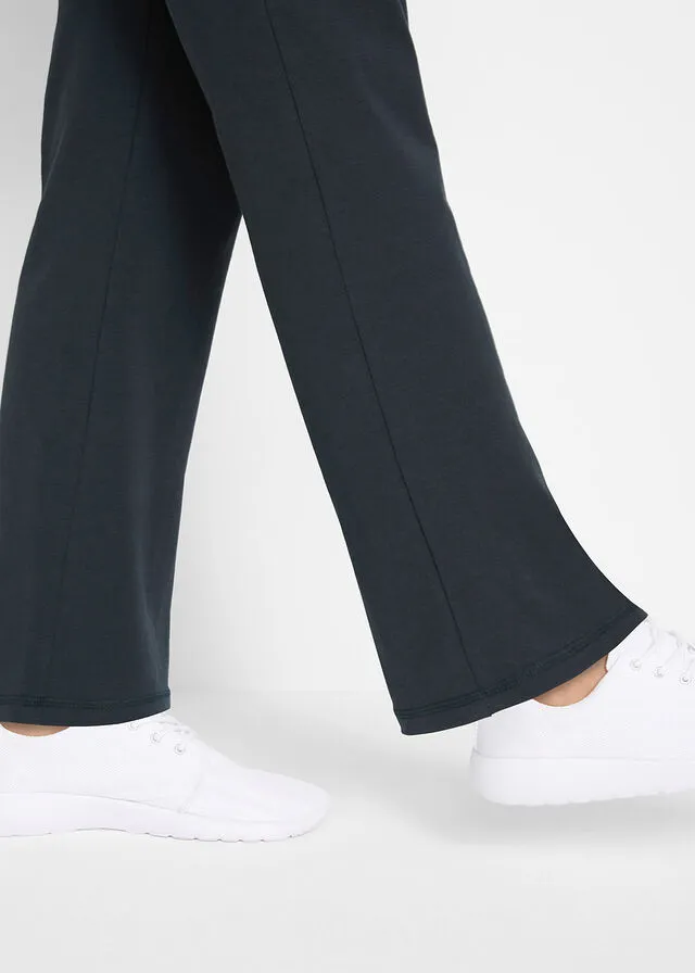 PANTALóN DE ALGODóN ACAMPANADO NEGROAZUL GENCIANA