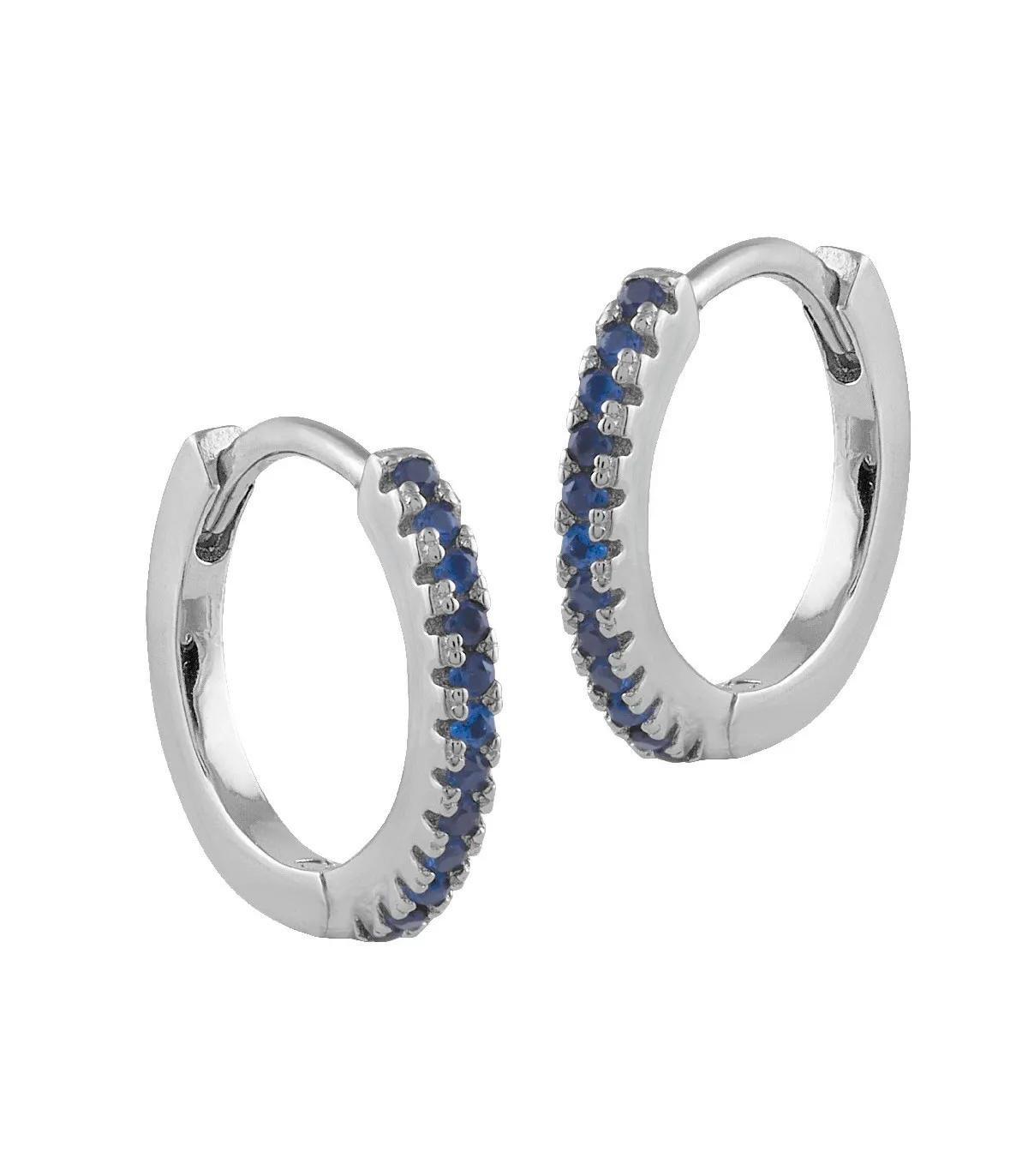 PENDIENTES ITEMPORALITY STEFFI AROS PLATA Y CIRCONITAS AZULES  SEA107144UU