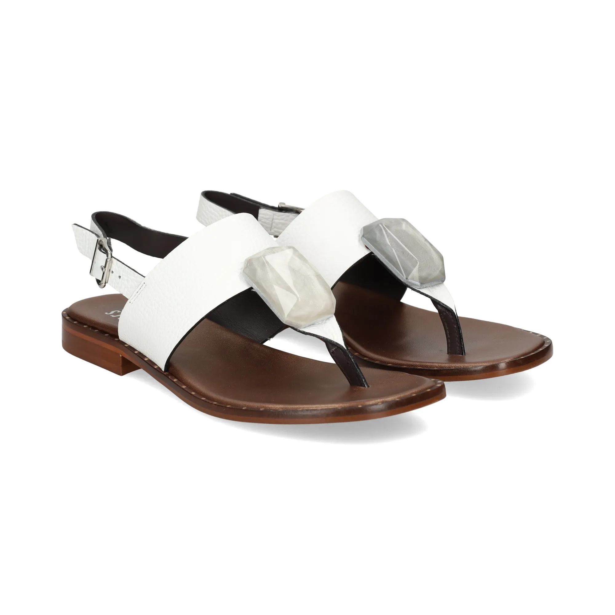 PLUMERS Sandalias planas de Mujer BLANCO