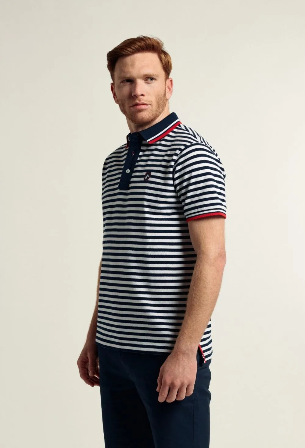 Polo rayas azul marino