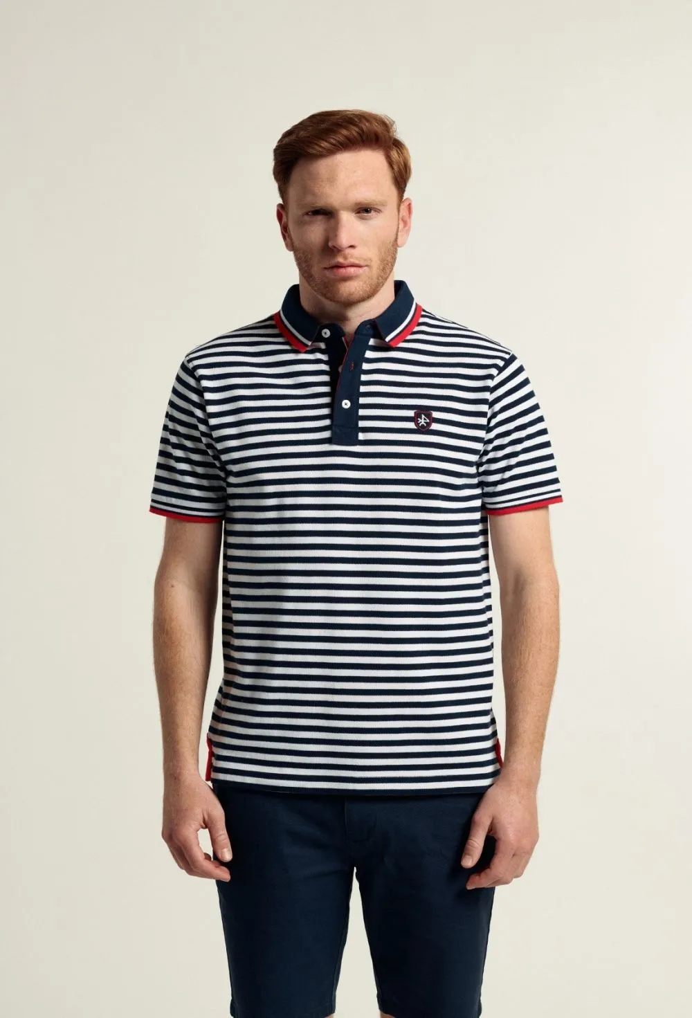 Polo rayas azul marino