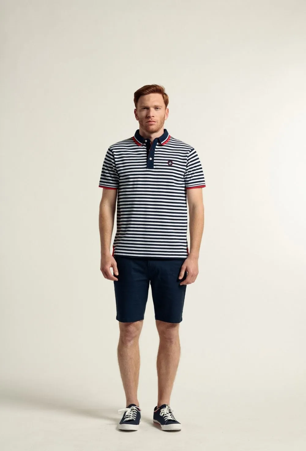Polo rayas azul marino