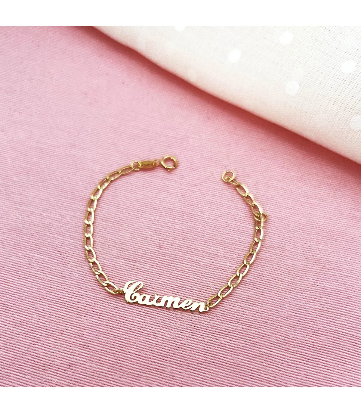 Pulsera bebé Oro amarillo 18K Nombre personalizable