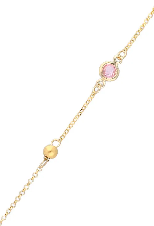 Pulsera de plata chapada con entrepiezas bolas y piedras