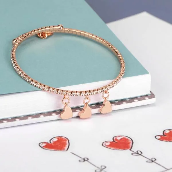 pulsera le petit story  lux triple cuore rose