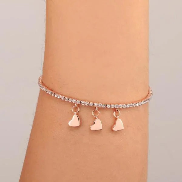 pulsera le petit story  lux triple cuore rose