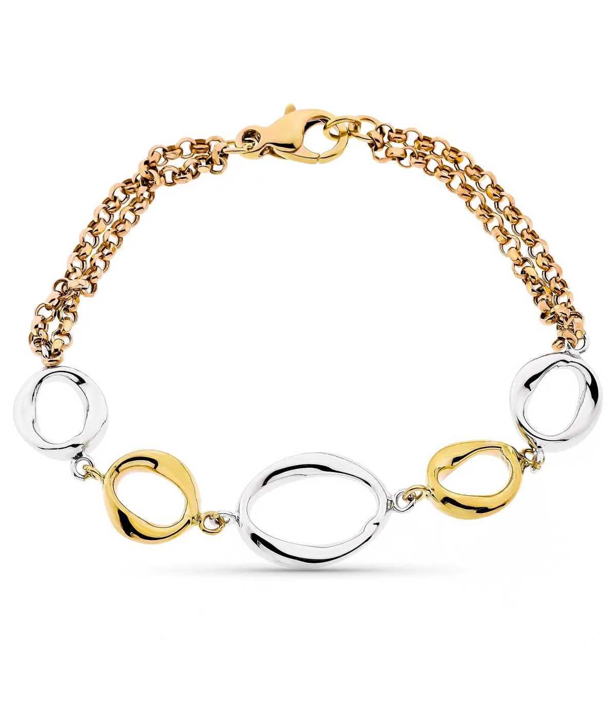 Pulsera Mujer Oro Tricolor 9K Rosalía