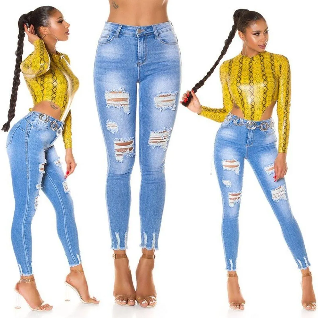 Push up skinny Jean roto