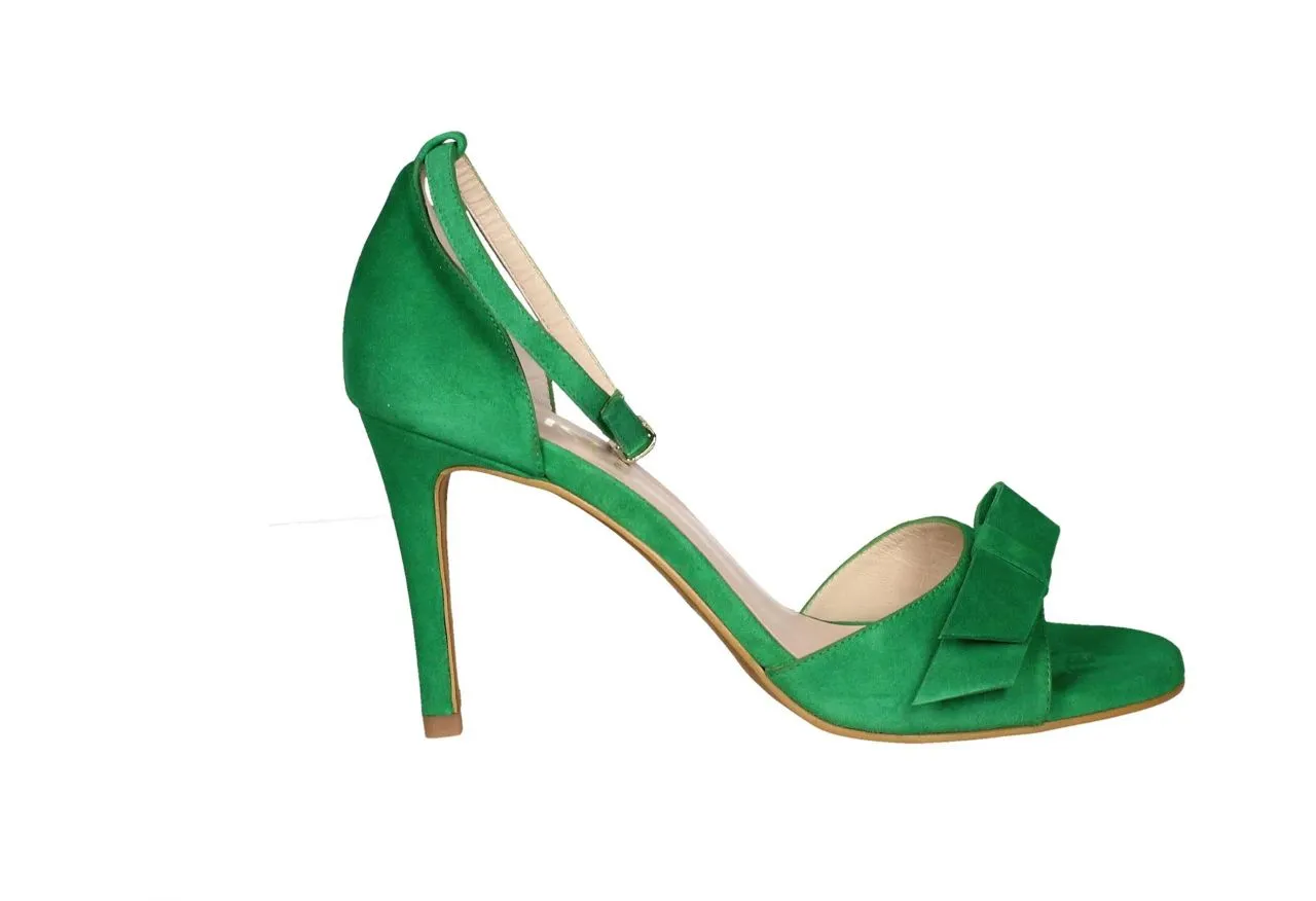 Sandalia Ante Verde Pala Lazo Con Pulsera