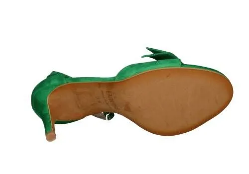 Sandalia Ante Verde Pala Lazo Con Pulsera