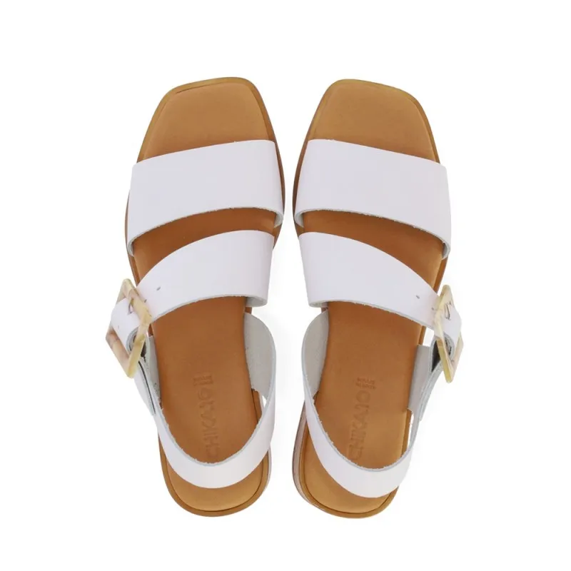 Sandalias De Tacón Chika10 Polea Mujer Blanco