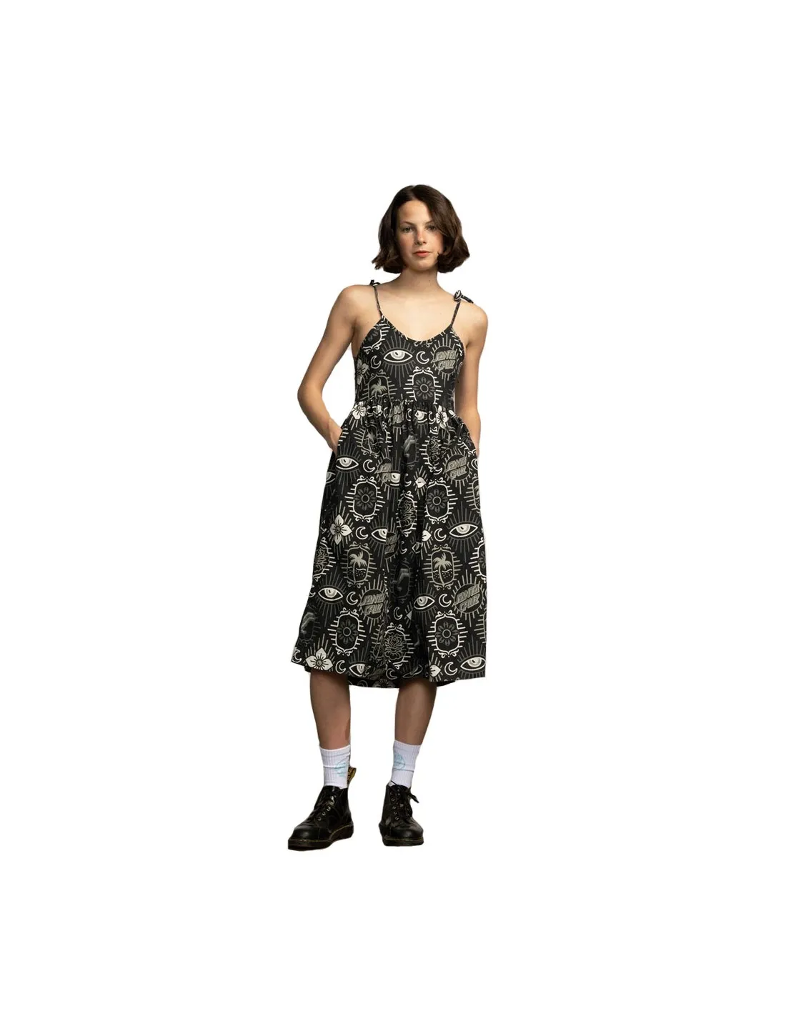 SANTA CRUZ PATCHWORK DRESS BLACK PATCHWORK