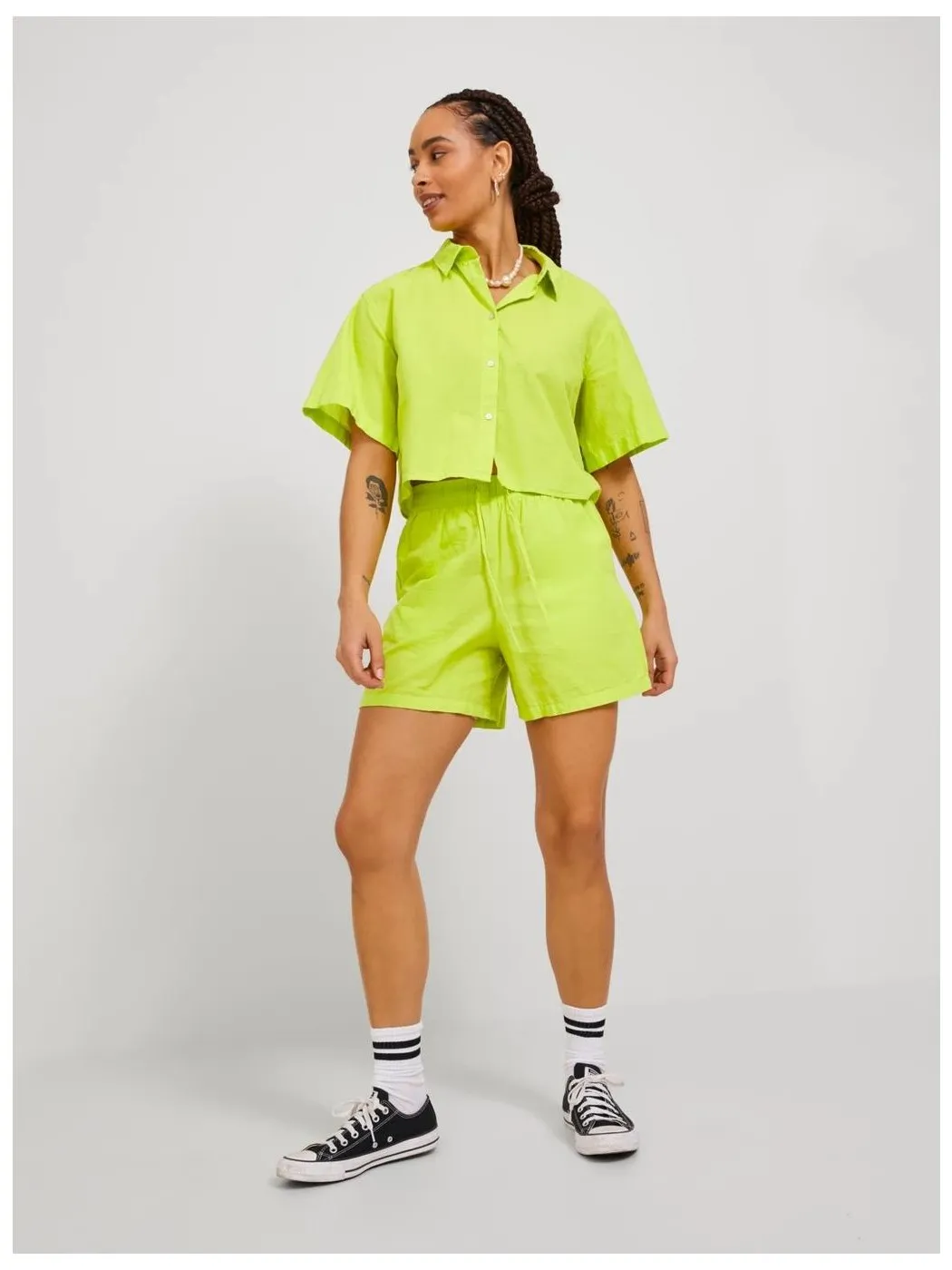 SHORT JJXX JACK & JONES MUJER JXMAY LINEN AMARILLO LIMA
