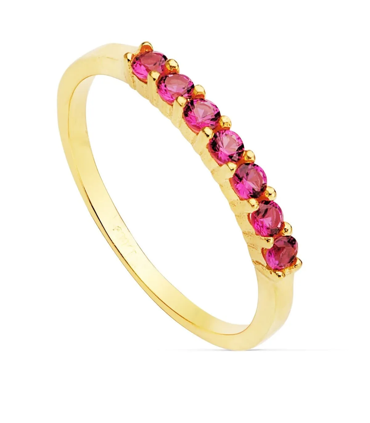 Sortija mujer Seven Fucsia Oro Amarillo 18K