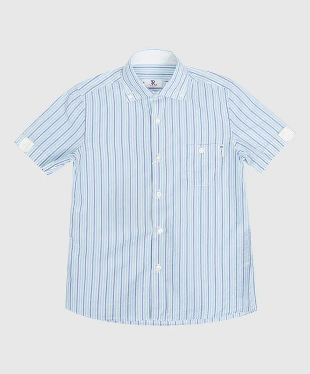 STEFANO RICCI CHILDREN'S BLUE REAPEREFFECT STRIPED SHIRT