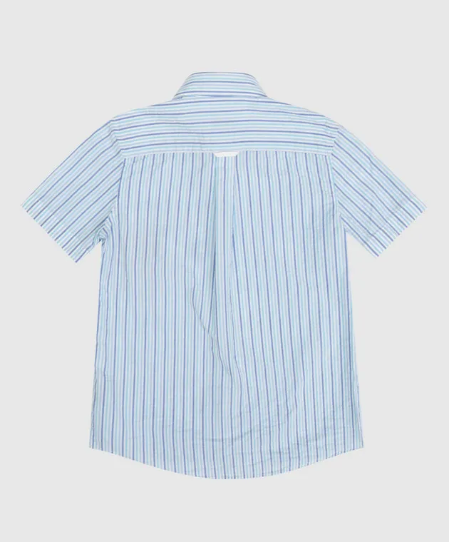 STEFANO RICCI CHILDREN'S BLUE REAPEREFFECT STRIPED SHIRT
