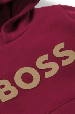Sudadera con capucha para niños en forro polar de algodón con detalle de logo