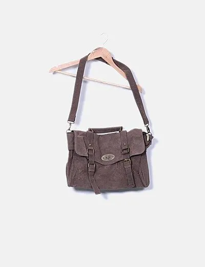 SUITEBLANCO  BLANCO BOLSO SATCHELS DE ANTE MARRóN