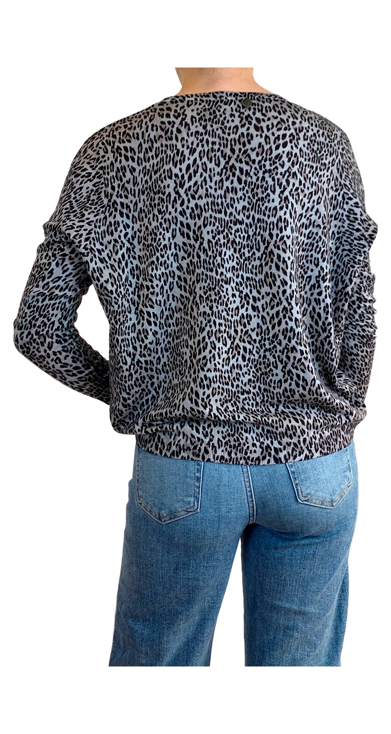 TWINSET Sweater Leopardo Gris
