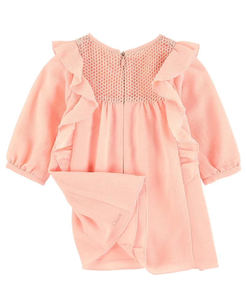 Vestido Bebé Niña CHLOÉ Crepe Rosa