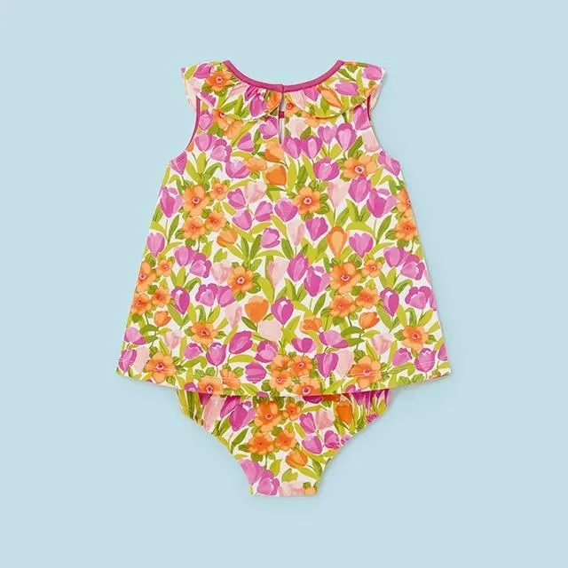 Vestido con cubrepañal bebé niña Mayoral