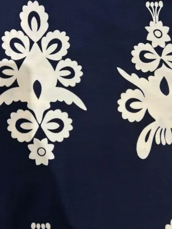 Vestido Nido de Abeja Estampado MARGOT Marino