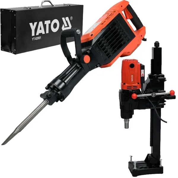 YATO  YT81983  TALADRADORA DE DIAMANTE, 2800 W, 300 MM, PERFORACIóN MOJADO + YATO  YT82001  DEMOLADOR HEXAGONAL, 1600 W, S