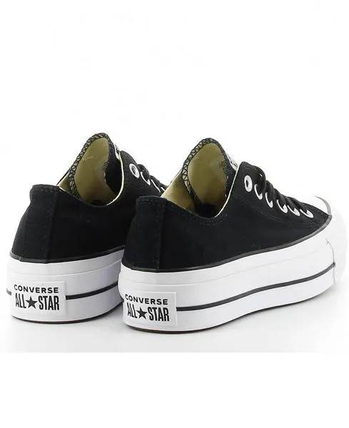 zapatilla converse lona negro plataforma mujer