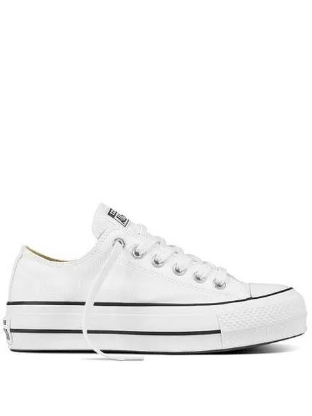 zapatilla converse lona plataforma blanco mujer