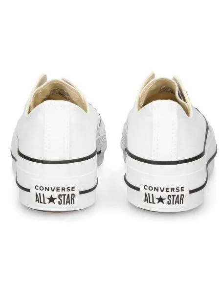 zapatilla converse lona plataforma blanco mujer