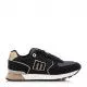 Zapatillas urban Mustang joggo color negro con detalles en rosa